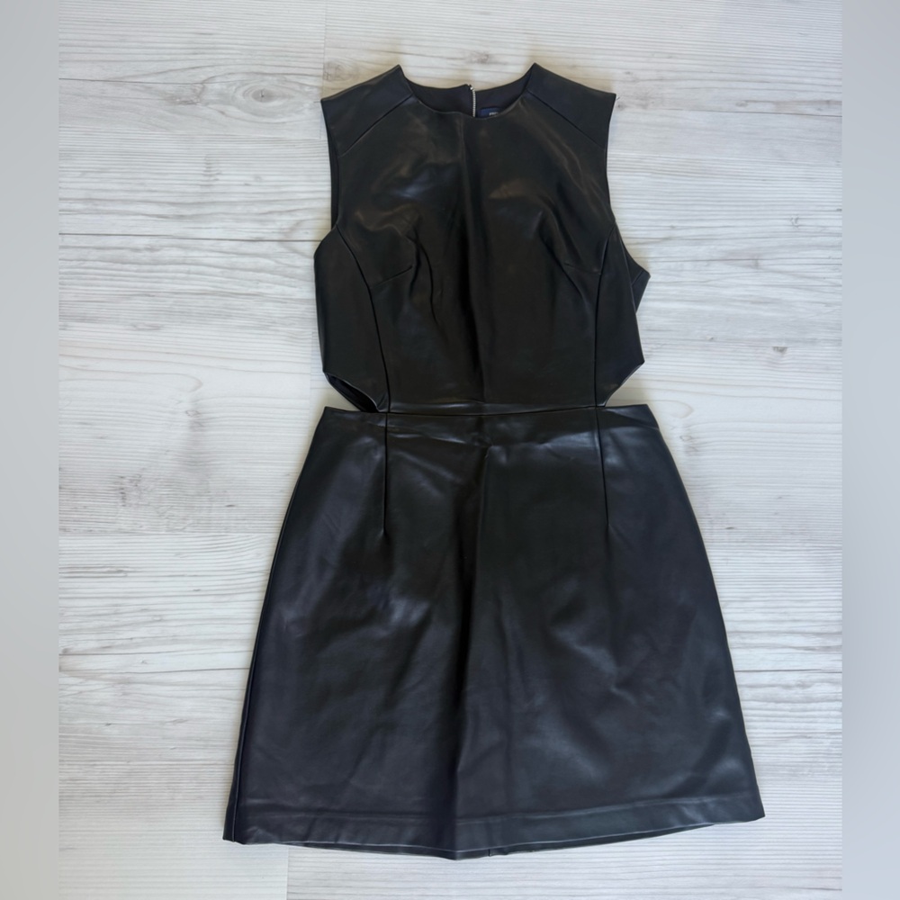 XS- French connection black pleather dress